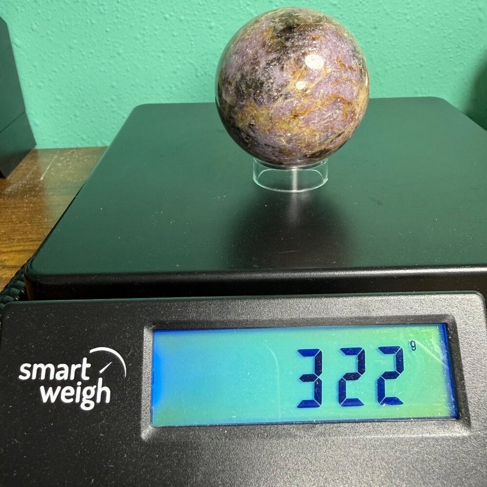Rare Natural Amethyst Auralite 23 Sphere Stone Orb Healing Crystal  60.3mm 322g - Picture 8 of 9